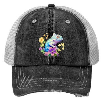 Discover Cute Chameleon for Lizard Pet Lover Trucker Hats