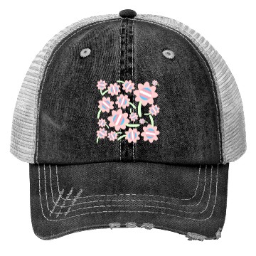 Discover Transgender Pride Flag Flower Pattern Trucker Hats