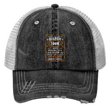 Discover March 1986 36th 1986 Trucker Hats