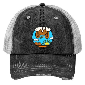 Discover Funny playful cartoon beagle Trucker Hats