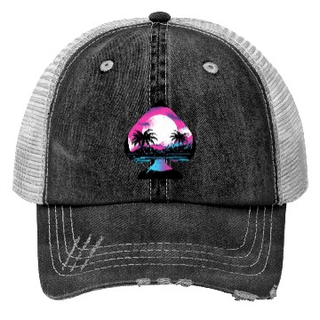 Discover Tropical Synthwave Trucker Hats