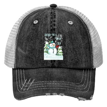 Discover Funny Cranky Snowman Trucker Hats