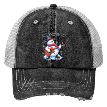 Discover Merry Rockin' Christmas Snowman Trucker Hats