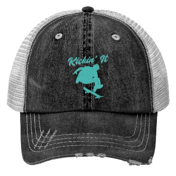 Discover Kickin' it Old School Skateboarding Skater Skatebo Trucker Hats