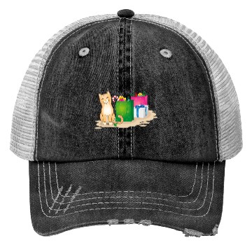 Discover cute cat with christmas gifts Trucker Hats