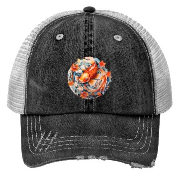 Discover Koi Fish Mandala Art Trucker Hats