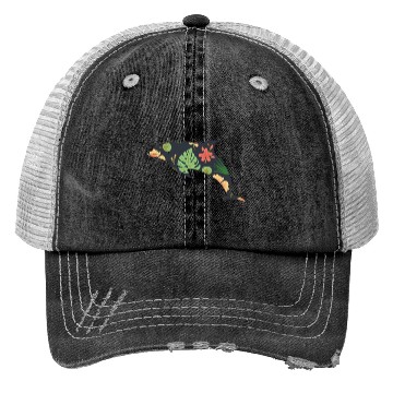 Discover Dolphin Tropical Flower Floral Trucker Hats