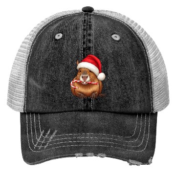 Discover Festive capybara with candy cane Trucker Hats