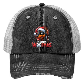 Discover Xmas Dog Merry Woofmas Christmas Doberman Trucker Hats