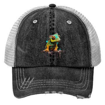 Discover Cute Chameleon for Lizard Pet Lover Trucker Hats