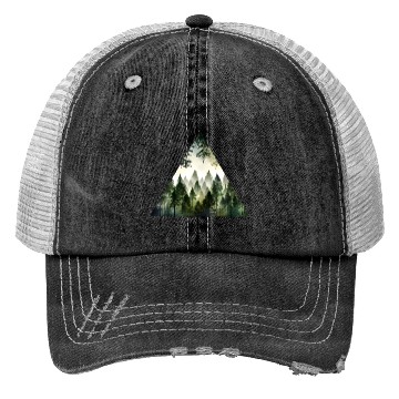 Discover Geometric Forest Triangle Trucker Hats
