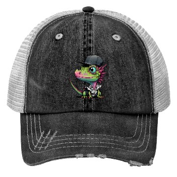 Discover Cute lizard with cap Trucker Hats