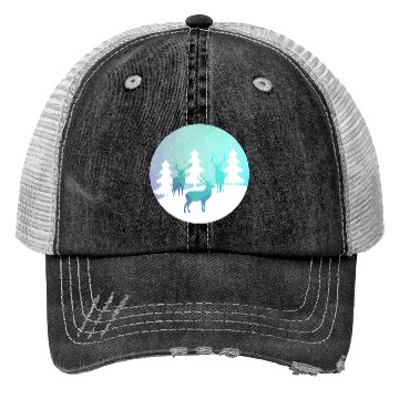 Discover Deer Winter Forrest Trucker Hats