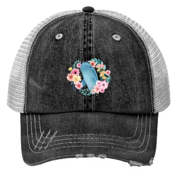 Discover Dolphin Flower Floral Trucker Hats