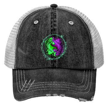 Discover Yin Yang Yoga Japanese Koi Fish Trucker Hats