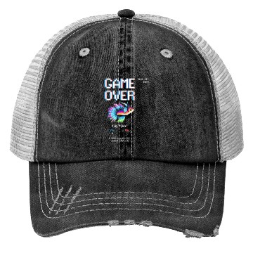 Discover 8 bit Arcade Retro Game Over Betta Fish Trucker Hats