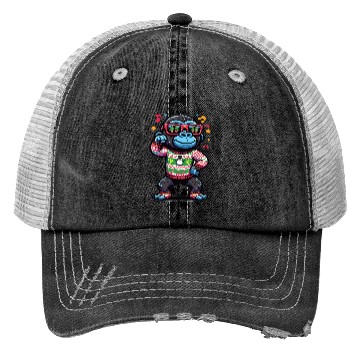 Discover Gorilla With Sunglasses Trucker Hats