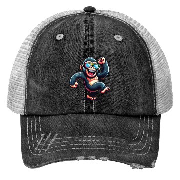 Discover Gorilla With Sunglasses Trucker Hats