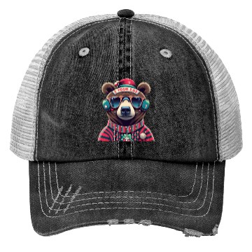 Discover Christmas Bear Trucker Hats