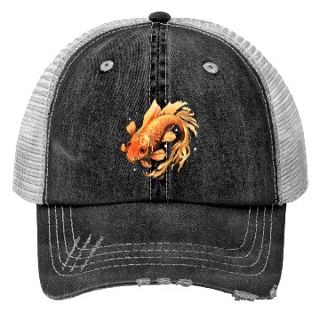 Discover Koi Fish Japanese Carp Pond Trucker Hats