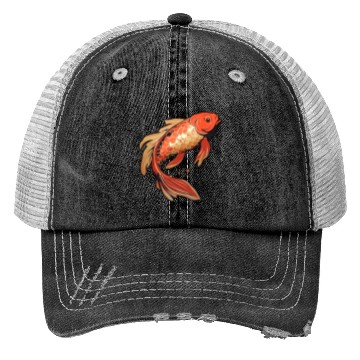 Discover Koi Fish Japanese Carp Pond Trucker Hats