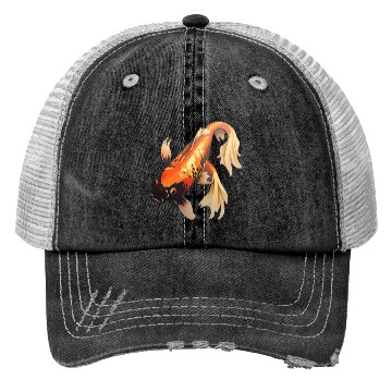 Discover Koi Fish Japanese Carp Pond Trucker Hats