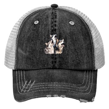 Discover Huskies Bark Angels Sing Trucker Hats