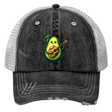 Discover Avocado playing guitar Trucker Hats