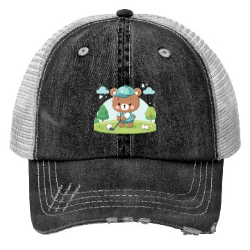 Discover Golfing bears Trucker Hats