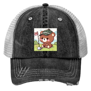 Discover Golfing bears Trucker Hats