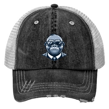 Discover Gorilla With Sunglasses Trucker Hats