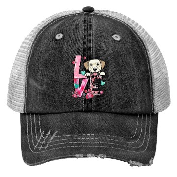 Discover Labrador Dog I Love My Dog Fur Baby Valentines Da Trucker Hats