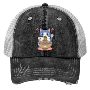 Discover te cat ramen noodles neko kawaii funny Trucker Hats