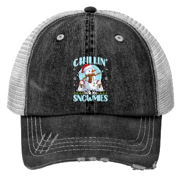 Discover Snowman Chillin' with my Snowmies Snow Lover Trucker Hats