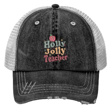 Discover Holly Jolly Teacher Trucker Hats