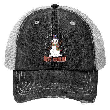 Discover Snowmen Just Chillin' Winter Time Snow Trucker Hats