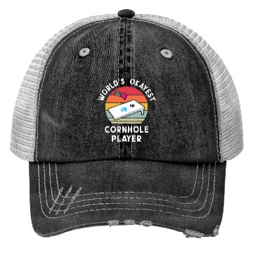 Discover Okayest Cornhole Player Men Women Trucker Hats