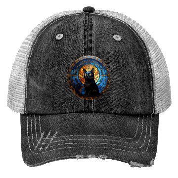 Discover Bombay cat in stained glass Trucker Hats
