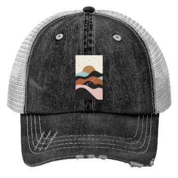 Discover Boho Mountains Moon and Stars Trucker Hats