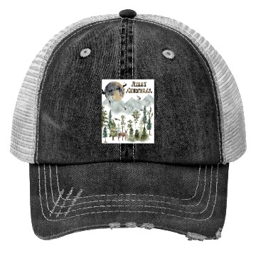 Discover Merry Christmas 2 white Trucker Hats