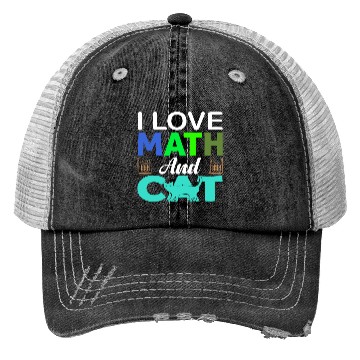 Discover I Love Math And Cats lover Trucker Hats