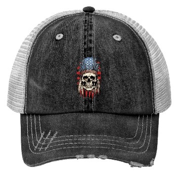 Discover Skull Indian Chief Native American USA Trucker Hats