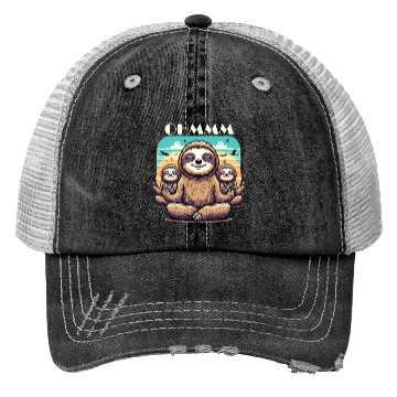 Discover Lazy Meditation Relaxation Sloth Chillers Trucker Hats