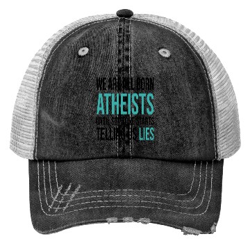 Discover atheism science Trucker Hats