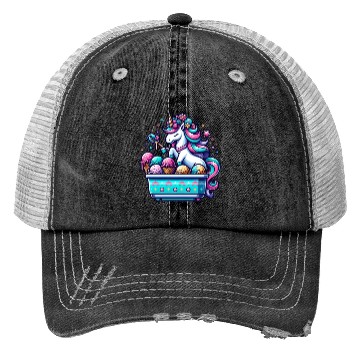 Discover Magical Unicorn Ice Cream Maker Trucker Hats