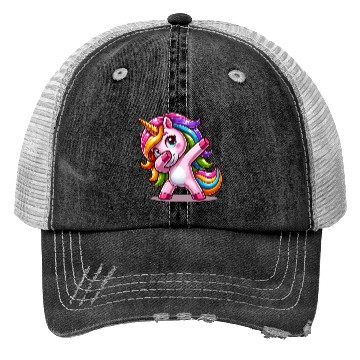 Discover Dabbing Unicorn Dab Move Dancing Rainbow Unicorn Trucker Hats
