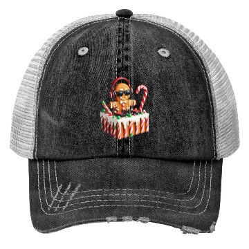 Discover Gingerbread DJ Booth Christmas Holiday Candy Cane Trucker Hats