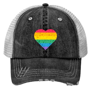 Discover Rainbow Heart Trucker Hats