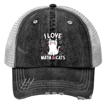 Discover I Love Math and Cats Feline Lover Trucker Hats