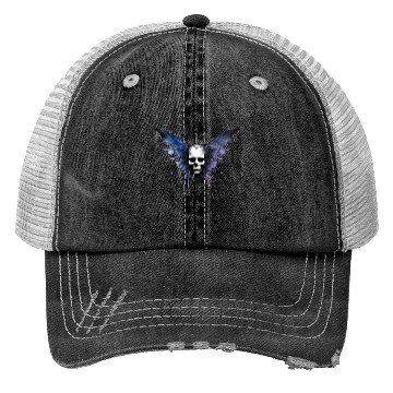 Discover Gothic Skull Fairy Butterfly Celestial Space Galax Trucker Hats